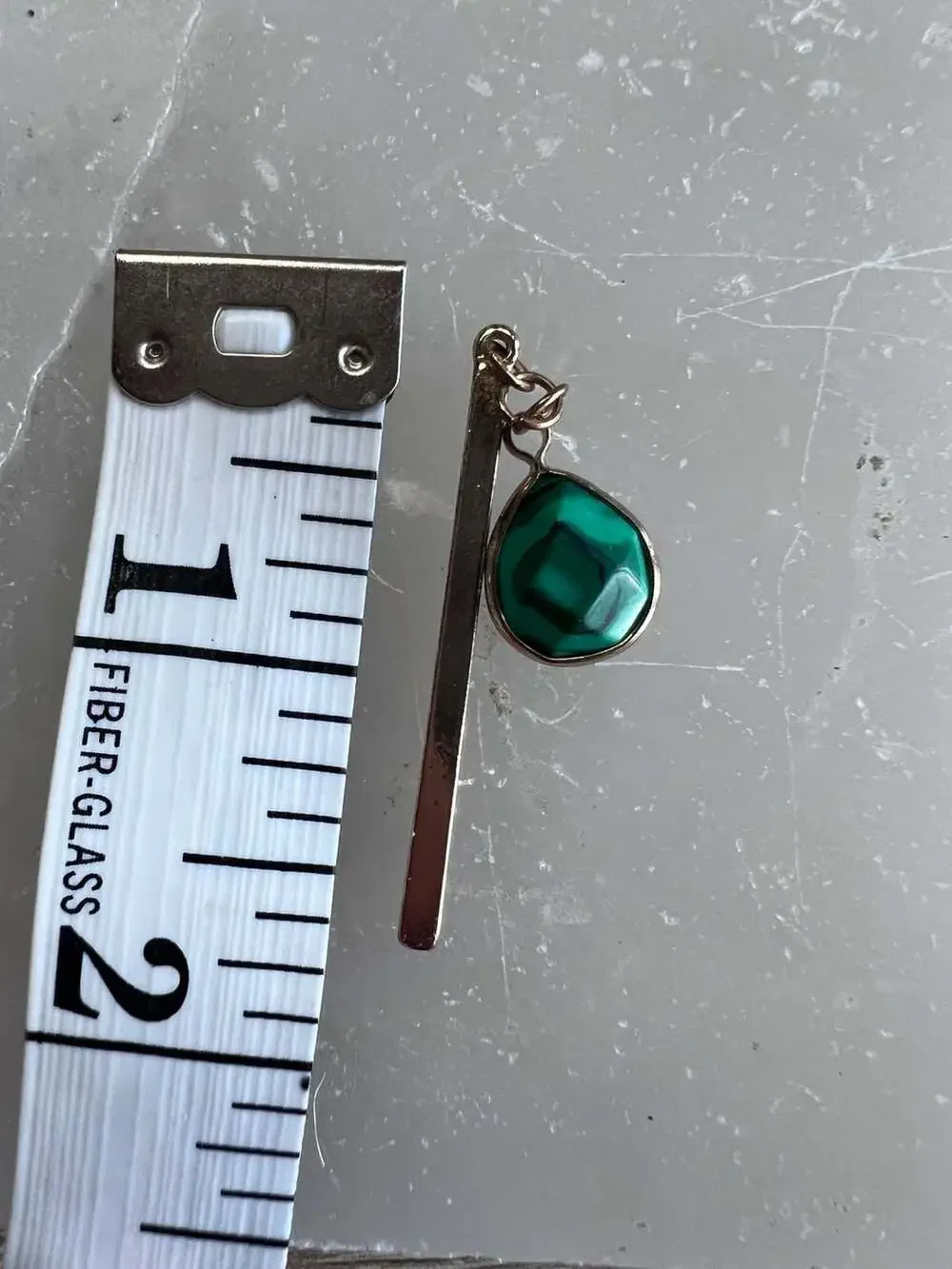 Gold-Tone Metal Bookmark with Faceted Green Teardrop Charm